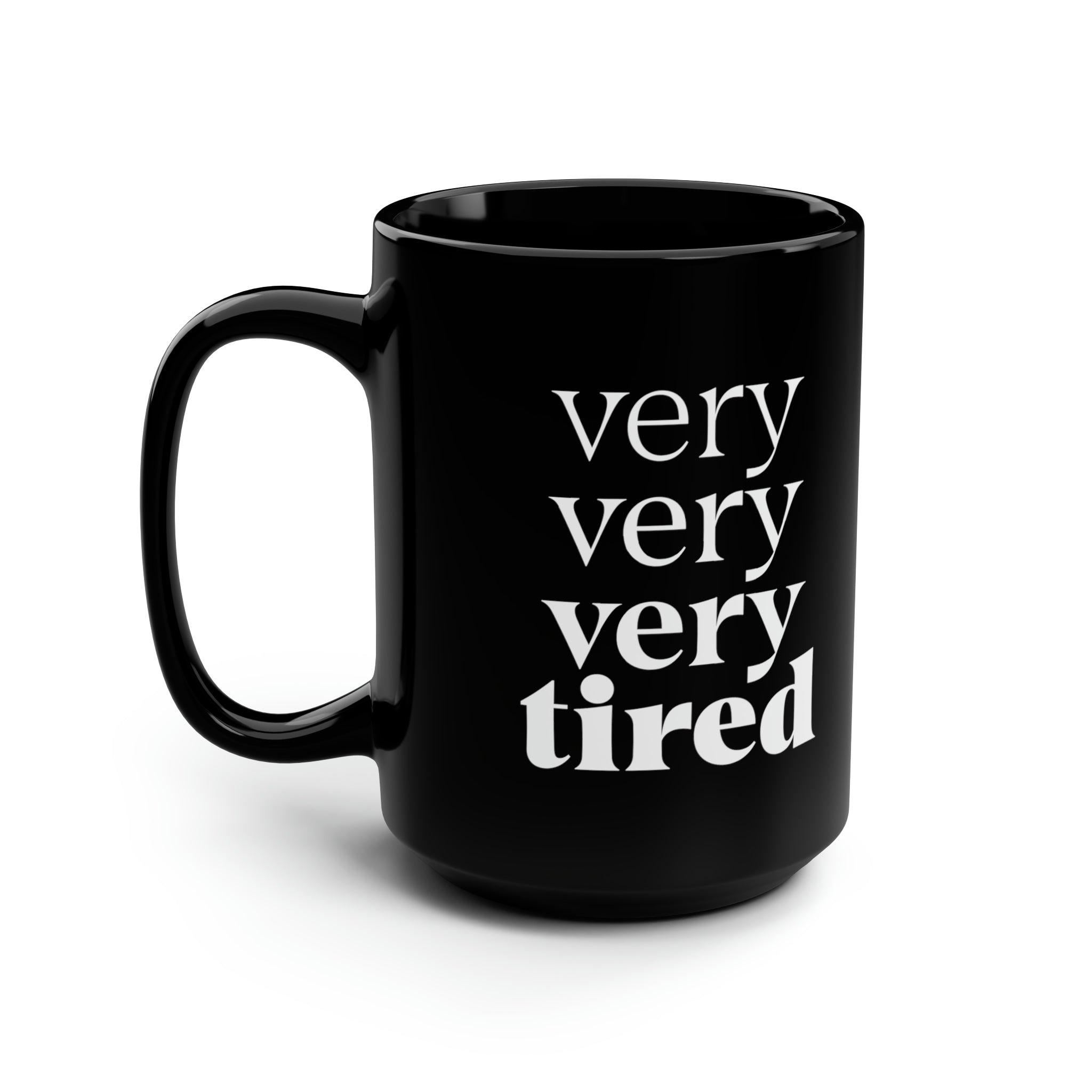Very Tired/Wired Black Mug, 15oz