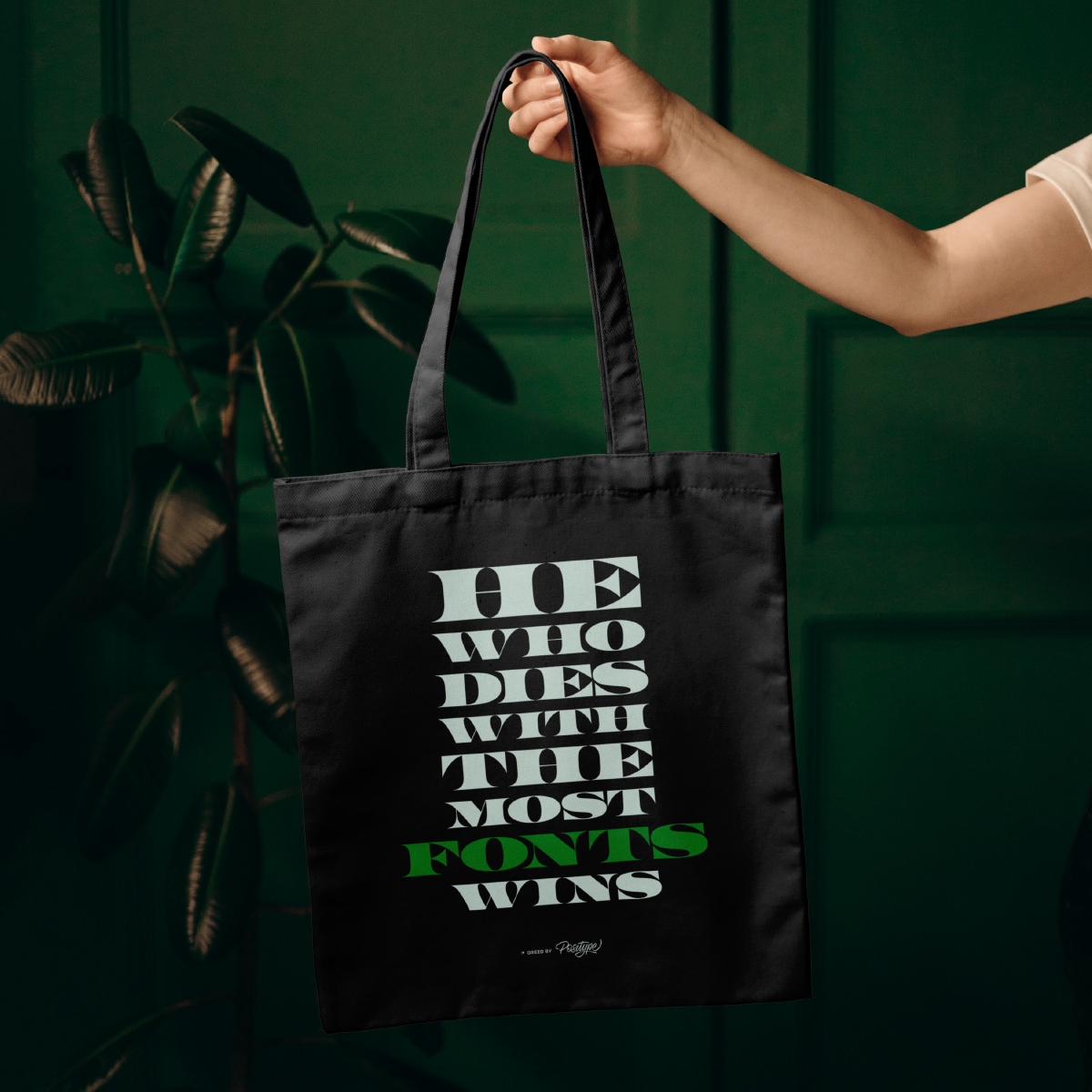 Most Fonts Wins Greed Tote Bag